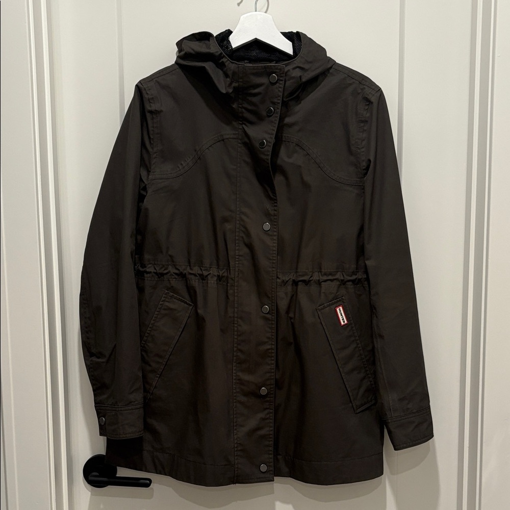 Hunter Women's Rain Coat with Hood in Olive